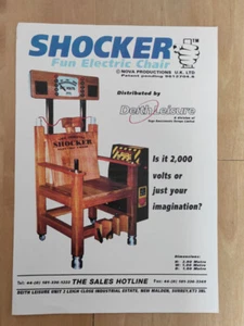 Deith Leisure (SEGA) Shocker Fun Electric Chair Arcade Sales Flyer/ Brochure - Picture 1 of 1