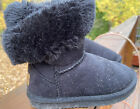 Apres By Lamo Toddler Girls Size 10C Cuff Wrap Black Faux Fur Boots NICE