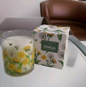 Gisela Graham Dandelion Vanilla Scented Candle Pretty Spring Homeware Accessory - Picture 1 of 4