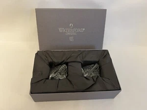 Waterford Society Crystal Fionn’s Knot 2003 Place Card Holder Pair Rock Cut - Picture 1 of 13