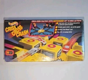 Vintage READ Working Mattel 1992 Hot Wheels Criss Cross Crash Race Track Set Inc - Picture 1 of 9