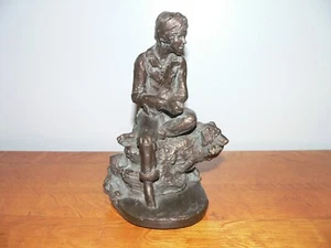 Escultura vintage de pesca de 7-3/4" alta del gremio de coleccionistas de Nicholas Lorenzo - Imagen 1 de 6