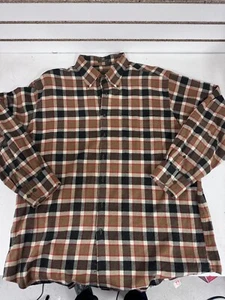 ORVIS Signature Collection Cotton Plaid Button Up Casual Shirt Mens XL Brown BH - Picture 1 of 6