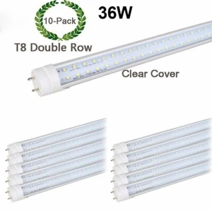 10x LED LIGHT 36W TUBE T8 1.2M 6500K CLEAR LENS G13 FLUORESCENT WHITE BULB 120CM - Picture 1 of 4