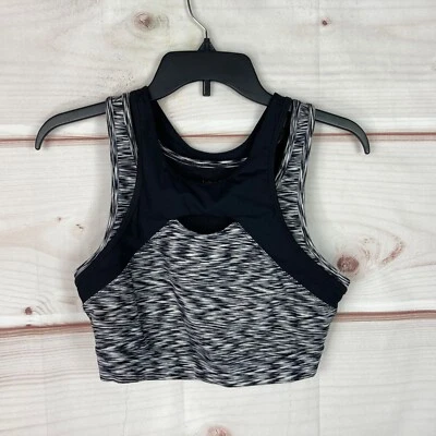 Calvin Klein Sports Bra Womens M Black Performance Quick Dry Space Dye High Neck - Image 1 of 4