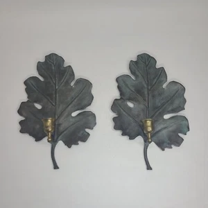 Vintage Wildwood Akzente Messing Blattform Wandleuchter Kerzenhalter Wandbehang Set - Bild 1 von 7
