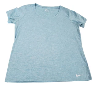 Nike Activewear Top Womens Blue XL Dri Fit Scoop Neck Workout Pullover Blouse - Picture 1 of 14