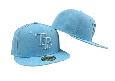 Tampa Bay Rays light blue 2023 Spring color New Era 59FIFTY fitted hat Cap - Image 1 of 4