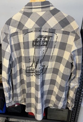 Camicia uomo Harley-Davidson snap up taglia XL plaid flanella HD #1 logo - Immagine 1 di 4