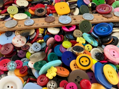 100 New Buttons assorted mixed color and sizes bulk Mixed Button lot MX1 - Image 1 of 4