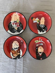 Set Of 4 Certified International Tracy Flickering Waiter Canapés Plates 5 in Dia - Picture 1 of 2