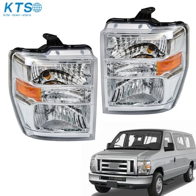 Farol para 2008-2014 Ford E150 E250 E350 E450 F650 tipo halogênio fábrica destro+lh - Imagem 1 de 4