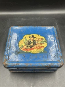 Vintage Hop along Cassidy Metall Blechdose Western Held Sammlerstück blaue Dose - Bild 1 von 9
