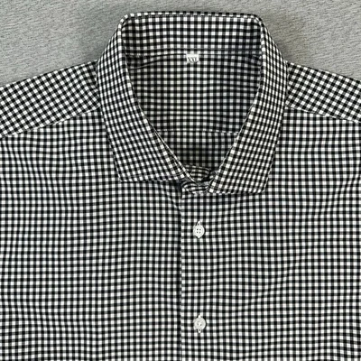 State & Liberty Dress Shirt Mens 2XL Black White Check Stretch Performance - Image 1 of 4