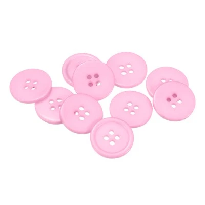 Botones de costura 10 piezas 32L 4/5" resina redondos planos 4 agujeros botones artesanales, rosa Foto 1 de 4