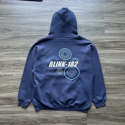 罕见复古 Blink-182 带帽衫运动衫 Tultex 标签尺寸 L 23X28 — 第 1/4 张图片