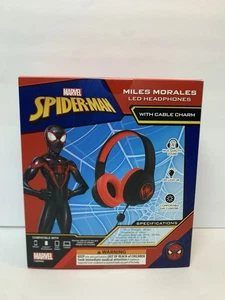 Miles Morales Spider-Man Marvel Auriculares Seguro para Niños, Cable Charm Control de Volumen - Imagen 1 de 12