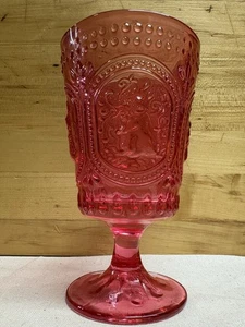 Mesa Hogar Pie Cáliz Repujado Conejito Conejos Rojo Estilo Vintage - Imagen 1 de 5