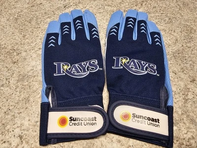 Guantes de bateo juveniles de la SGA de finales de los 90 principios de los 2000 de la MLB de Tampa Bay Rays nuevos en paquete Foto 1 de 3