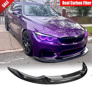Fit For BMW F80 M3 F82 F83 M4 2014-19 Real Carbon Front Bumper Lip Body Spoiler - Picture 1 of 12