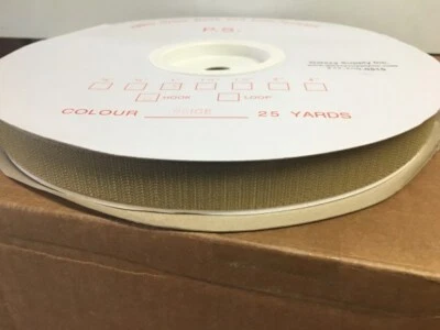 Adhesive Magic Tape 1" or 2", Beige, Black, or White 5-25 yds, Hook and or Loop - Image 1 of 4