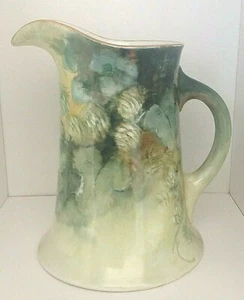 ANTIQUE LIMOGES PORCELAIN HAND PAINTED PITCHER WILLIAM GUERIN CO. FRANCE 8" - Picture 1 of 9