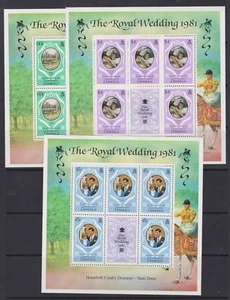 1981 Royal Wedding Charles & Diana MNH Stamp Sheetlets Sheets Dominica - Picture 1 of 1