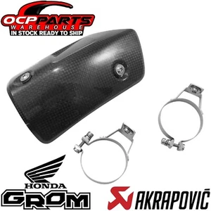NEW AKRAPOVIC SLIP-ON LINE CARBON FIBER HEAT SHIELD 2022-2025 HONDA GROM MSX125 - Picture 1 of 3