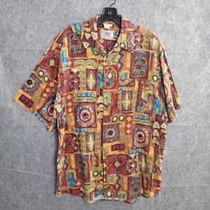 Territory Ahead Abstract Southwestern Wild Button Up Shirt Mens L Short Sleeve - Picture 1 of 13