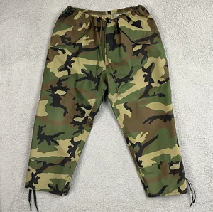 US Military Army Cold Weather Woodland Camo Trousers Adult Large Short Distress - Picture 1 of 24