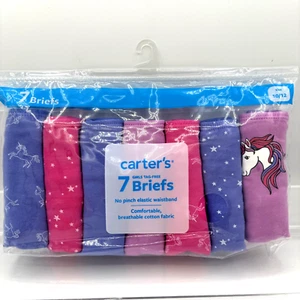 Carter's 7-Pack Girl's Breathable Cotton Underwear Unicorn Pink Size 10/12 - Picture 1 of 4