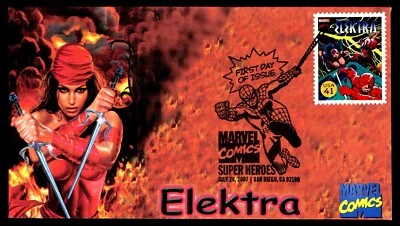 USA, SCOTT # 4159-S, RARE ILLUSTRATED FDC COVER 2007 ELEKRTA COVER MARVEL COMICS - Image 1 of 2