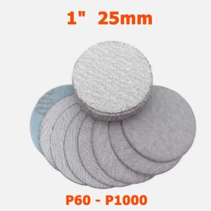 25mm Dry Abrasive Grinding Paper Flocking Sandpaper Pad Sanding Disc 60-1000Grit - Picture 1 of 16