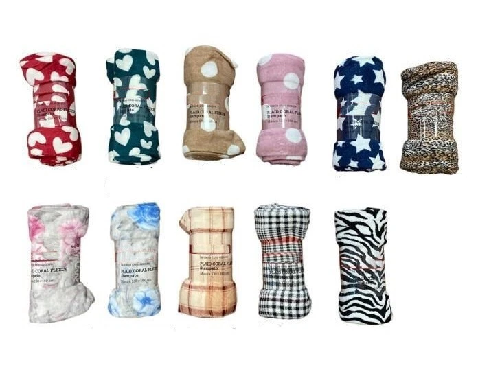 Winter Plaid Coral Fleece verschiedene Muster warm weich Extra Qualität - Bild 1 von 1