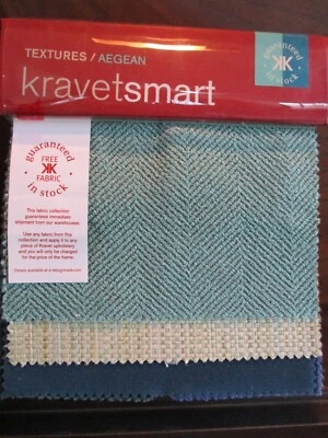 Kravet Smart Textures - AEGEAN - Teal, Blue, Green Fabric Swatch Sample Book - Image 1 of 3