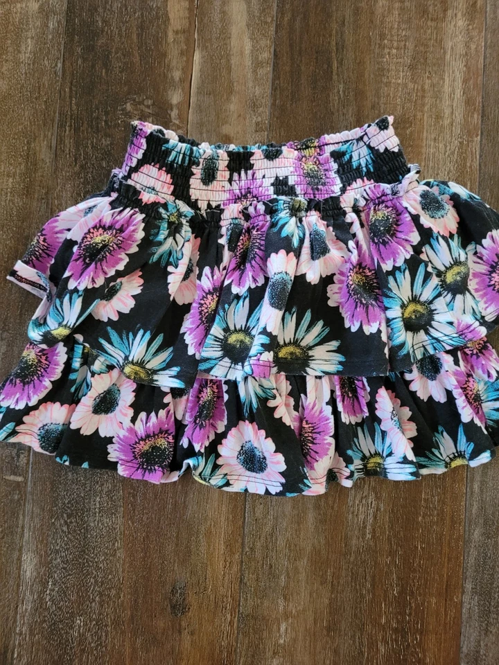CRB Niñas Falda Skort Niveles Volantes Elástico Algodón Flores 10-12   Foto 1 de 3