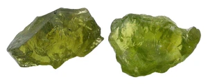 6.24 Gram 31.20 Carats Two Apple Olive Green Cab Facet Rough San Carlos Arizona - Picture 1 of 4