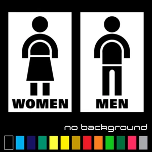 Restroom Sign Sticker Vinyl Decal - Men Women Shop Public Bathroom Door Wall Bar - Picture 1 of 15