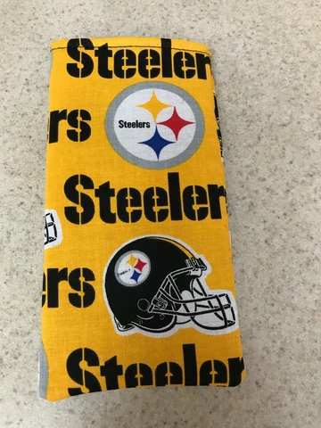 Sunglass / Eyeglass Soft Fabric Case - Pittsburgh Steelers on Yellow - NFL Cover