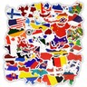 50 NATIONAL FLAG STICKERS/WORLD COUNTRIES/MAPS/COUNTRY VINYL STICKER-WATERPROOF