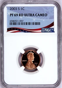 2003-S Lincoln Cent Graded PF69RD Ultra Cameo by NGC - Picture 1 of 4