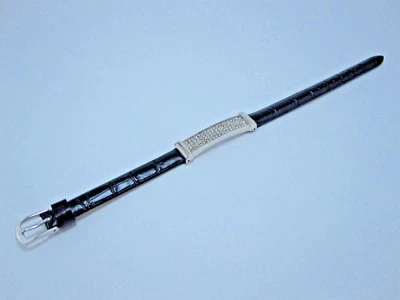 Pulsera de cuero negro hecha con cristales de Swarovski 0301 Foto 1 de 4