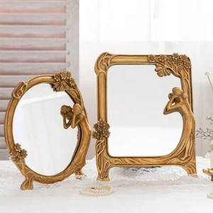 Makeup Mirror Dresser Handheld Metal Makeup Cosmetic Mirrors Creative  Crafts - Picture 1 of 9