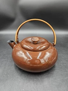 Copco Tea Kettle Sam Lebowitz Design 115 Chocolate Brown Teak Wood Handle 2.75qt - Picture 1 of 12