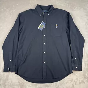 NWT Polo Ralph Lauren Shirt Mens XL Black Long Sleeve Button Down Soft Polo Bear - Picture 1 of 9