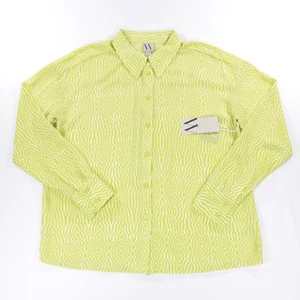 Worthington Women Collared Long Sleeve Button Up Casual Shirt Green Size M - Picture 1 of 9