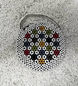 Vintage 1930s Suzanne Brand Wood Beaded HandBag Made n Czechoslovakia Multicolor - Picture 1 of 4