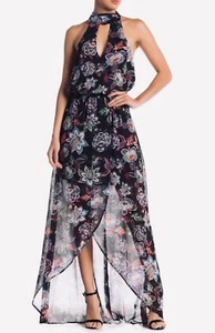 Show Me Your Mumu NWT Karelian Maxi Dress Halter Floral Metallic Elastic Waist - Picture 1 of 7