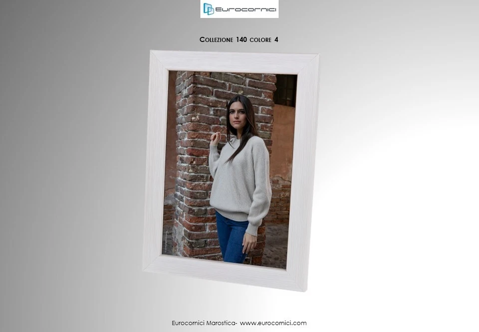 EUROCORNICI CORNICE LEGNO BIANCA PER FOTO POSTERS QUADRI PORTARITRATTO DA TAVOLO O PARETE