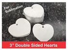 3" X 3" HEART, SUBLIMATION BLANK, DOUBLE SIDED, ORNAMENT -  heart shape, 50 pc